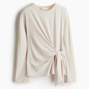 H&M Beige Tie-detail Top